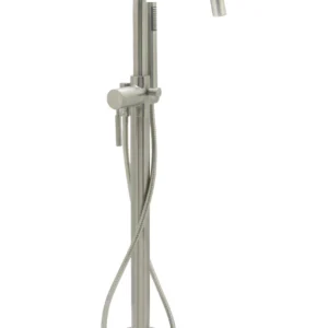 Huntington Brass Euro Freestanding Tub Filler W/ Handheld In Pvd Satin Nickel