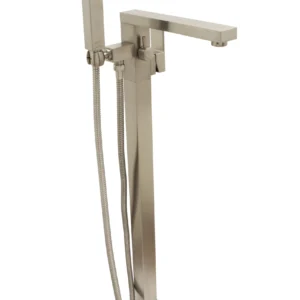 Huntington Brass Razo Freestanding Tub Filler W/ Handheld In Pvd Satin Nickel