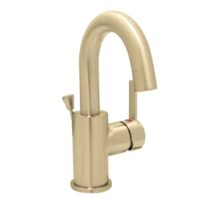 Euro Single Hole Lav Faucet In PVD Satin brass