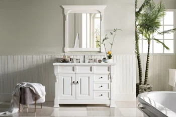Brookfield 48" Single Vanity, Bright White w/ 3 CM Ethereal Noctis Quartz Top - Image 2