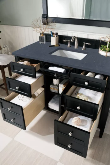 Brittany 48" Single Vanity, Black Onyx w/ 3 CM Charcoal Soapstone Quartz Top - Image 4