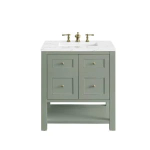 Breckenridge 30″ Single Vanity, Smokey Celadon w/ 3 CM Ethereal Noctis Top