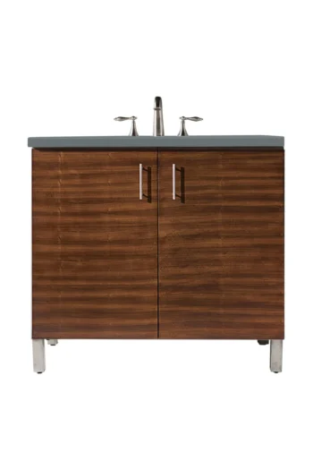 Metropolitan 36" Single Vanity, American Walnut w/ 3 CM Cala Blue Top