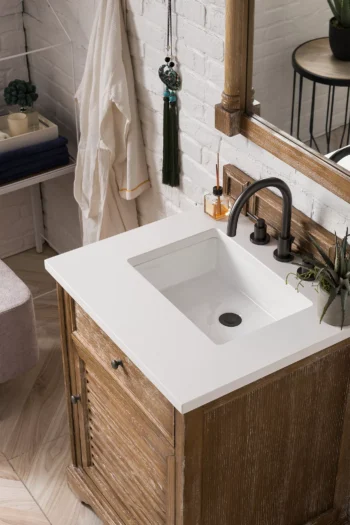 Savannah 26" Single Vanity, Driftwood w/ 3 CM White Zeus Quartz Top - Image 3