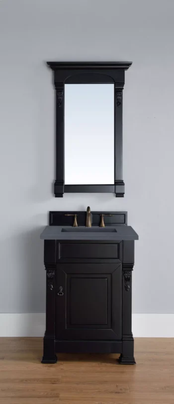 Brookfield 26" Single Vanity, Antique Black w/ 3 CM Charcoal Soapstone Quartz Top - Image 2