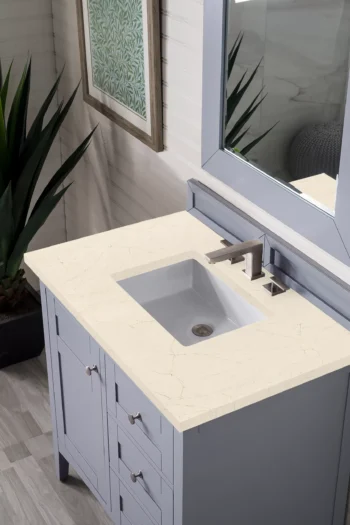 Palisades 36" Single Vanity, Silver Gray w/ 3 CM Eternal Marfil Quartz Top - Image 3