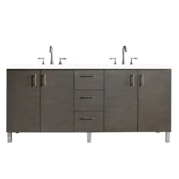 Metropolitan 72" Double Vanity, Silver Oak w/ 3 CM White Zeus Quartz Top