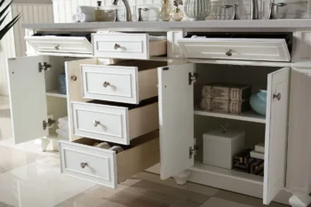 Bristol 72" Double Vanity, Bright White w/ 3 CM Eternal Serena Quartz Top - Image 4