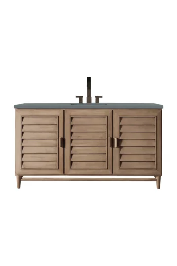 Portland 60" Single Vanity Whitewashed Walnut w/ 3 CM Cala Blue Top