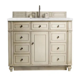 Bristol 48″ Single Vanity, Vintage Vanilla w/ 3 CM Eternal Jasmine Pearl Quartz Top