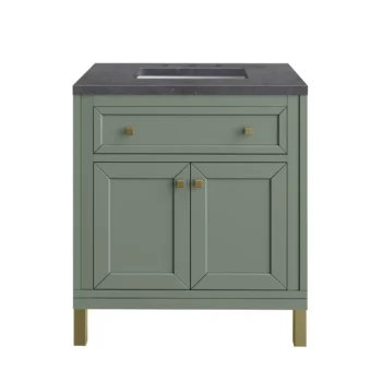 Chicago 30" Single Vanity, Smokey Celadon w/ 3 CM Charcoal Soapstone Top
