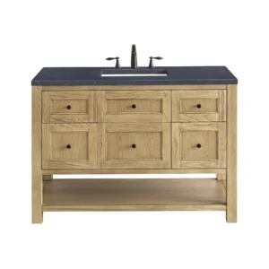 Breckenridge 48″ Single Vanity, Light Natural Oak w/ 3 CM Charcoal Soapstone Top