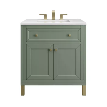 Chicago 30" Single Vanity, Smokey Celadon w/ 3 CM Arctic Fall Top