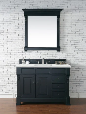 Brookfield 48" Single Vanity, Antique Black w/ 3 CM Ethereal Noctis Quartz Top - Image 2