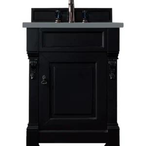 Brookfield 26″ Single Vanity, Antique Black w/ 3 CM Cala Blue Top