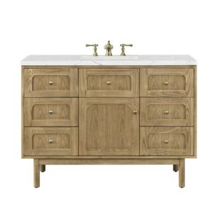 Laurent 48″ Single Vanity, Light Natural Oak w/ 3 CM Ethereal Noctis Top