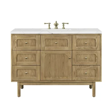 Laurent 48" Single Vanity, Light Natural Oak w/ 3 CM Ethereal Noctis Top