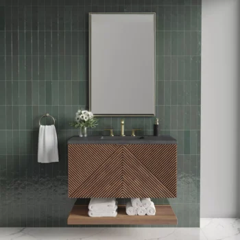 Marcello 36" Single Vanity, Chestnut w/ 3 CM Charcoal Soapstone Top - Image 3