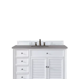 Savannah 48″ Single Vanity, Bright White w/ 3 CM Grey Expo Top