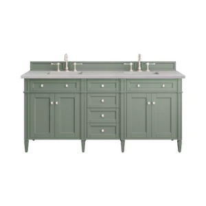 Brittany 72″ Double Vanity, Smokey Celadon w/ 3 CM Eternal Serena Top