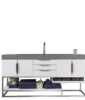 Columbia 72″ Single Vanity, Glossy White w/ Dusk Grey Glossy Composite Stone Top