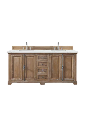 Providence 72" Double Vanity, Driftwood w/ 3 CM Ethereal Noctis Quartz Top