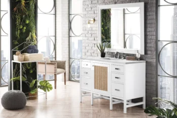 Addison 48" Single Vanity, Glossy White w/ 3 CM Ethereal Noctis Top - Image 3