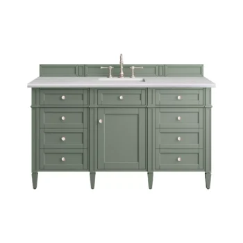 Brittany 60" Single Vanity, Smokey Celadon w/ 3 CM Arctic Fall Top