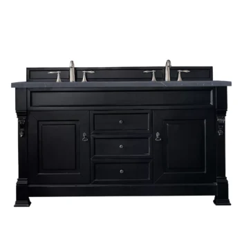 Brookfield 60" Double Vanity, Antique Black w/ 3 CM Charcoal Soapstone Quartz Top