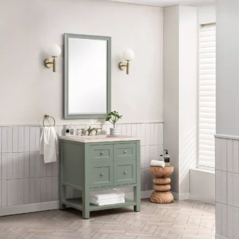 Breckenridge 30" Single Vanity, Smokey Celadon w/ 3 CM Eternal Marfil Top - Image 3
