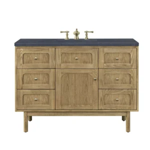 Laurent 48″ Single Vanity, Light Natural Oak w/ 3 CM Charcoal Soapstone Top