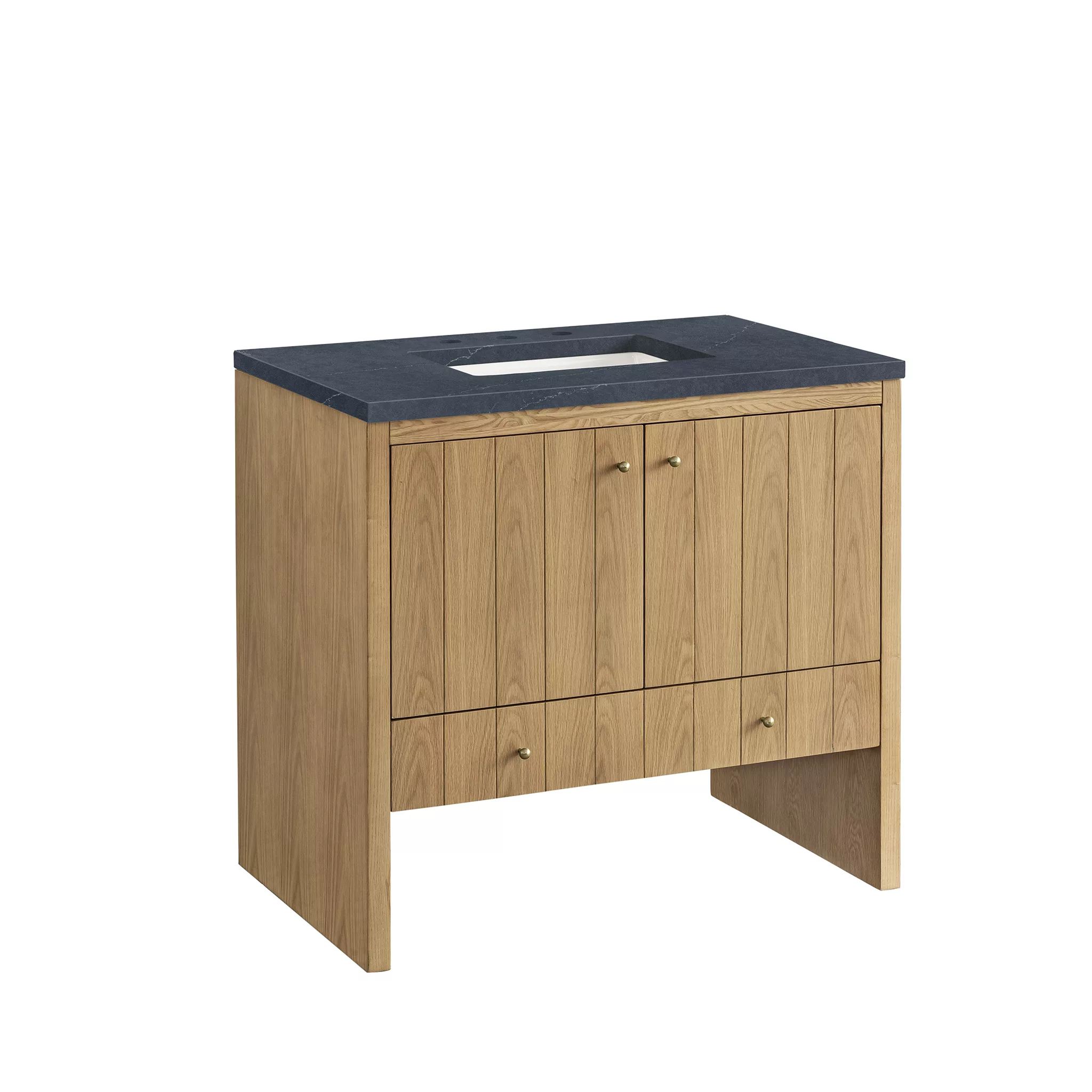 Hudson 36" Single Vanity, Light Natural Oak w/ 3 CM Charcoal Soapstone Top - Image 5