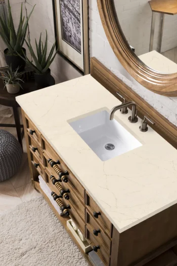 Malibu 48" Single Vanity, Honey Alder w/ 3 CM Eternal Marfil Quartz Top - Image 3