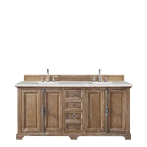 Providence 72″ Double Vanity, Driftwood w/ 3 CM Eternal Serena Quartz Top