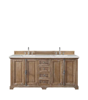 Providence 72" Double Vanity, Driftwood w/ 3 CM Eternal Serena Quartz Top