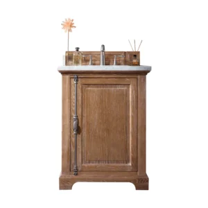 Providence 26″ Single Vanity, Driftwood w/ 3 CM Eternal Jasmine Pearl Quartz Top
