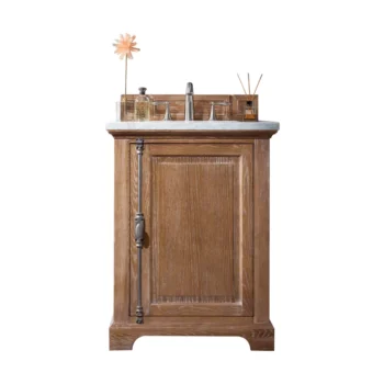 Providence 26" Single Vanity, Driftwood w/ 3 CM Eternal Jasmine Pearl Quartz Top