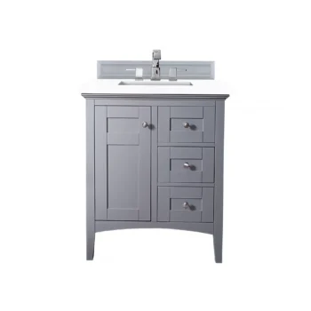Palisades 30" Single Vanity, Silver Gray w/ 3 CM White Zeus Quartz Top