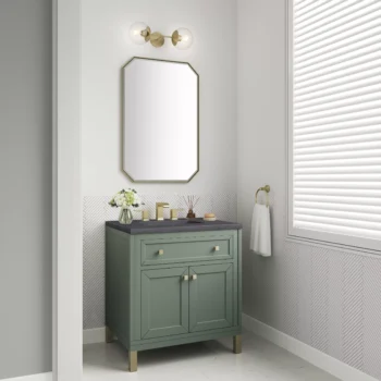 Chicago 30" Single Vanity, Smokey Celadon w/ 3 CM Charcoal Soapstone Top - Image 4