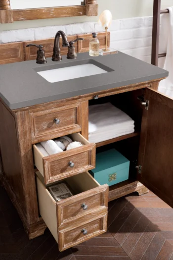 Providence 36" Single Vanity, Driftwood w/ 3 CM Grey Expo Top - Image 4