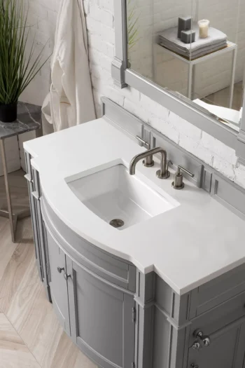 Brittany 46" Single Vanity, Urban Gray w/ 3 CM White Zeus Quartz Top - Image 3