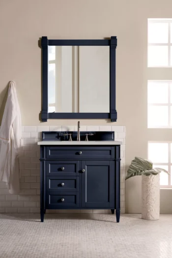 Brittany 36" Single Vanity, Victory Blue w/ 3 CM Eternal Serena Quartz Top - Image 2