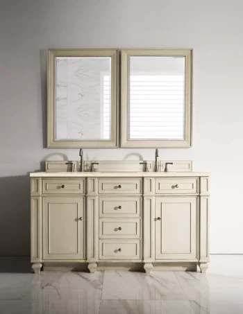 Bristol 60" Double Vanity, Vintage Vanilla w/ 3 CM Eternal Marfil Top - Image 2
