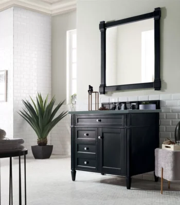 Brittany 36" Single Vanity, Black Onyx w/ 3 CM Cala Blue Top - Image 3
