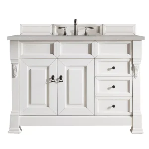 Brookfield 48″ Single Vanity, Bright White w/ 3 CM Eternal Serena Quartz Top
