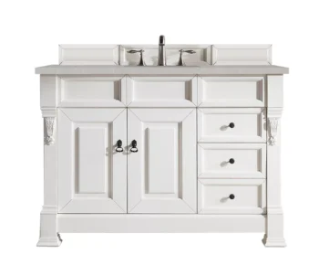 Brookfield 48" Single Vanity, Bright White w/ 3 CM Eternal Serena Quartz Top