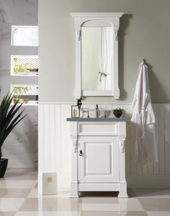 Brookfield 26" Single Vanity, Bright White w/ 3 CM Cala Blue Top - Image 2