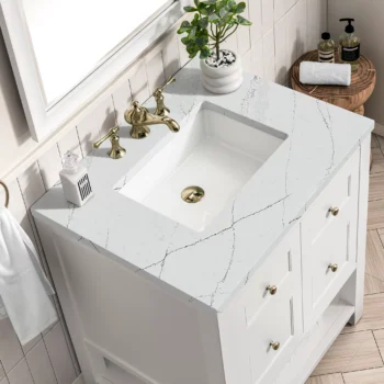 Breckenridge 30" Single Vanity, Bright White w/ 3 CM Ethereal Noctis Top - Image 5