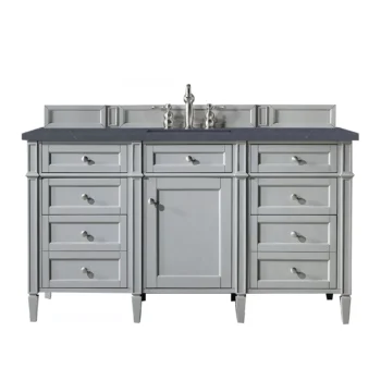 Brittany 60" Single Vanity, Urban Gray w/ 3 CM Charcoal Soapstone Quartz Top