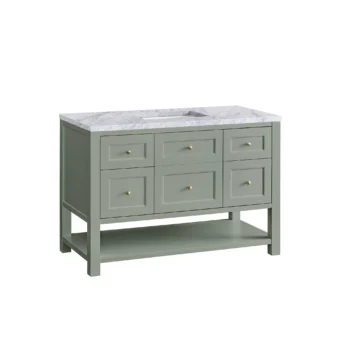 Breckenridge 48" Single Vanity, Smokey Celadon w/ 3 CM Carrara Marble Top - Image 6